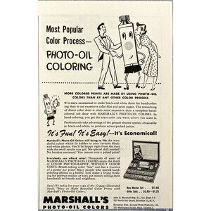 Marshall's Photo-Oil Colors "Most Popular Color Process" Vintage Print Ad 1949